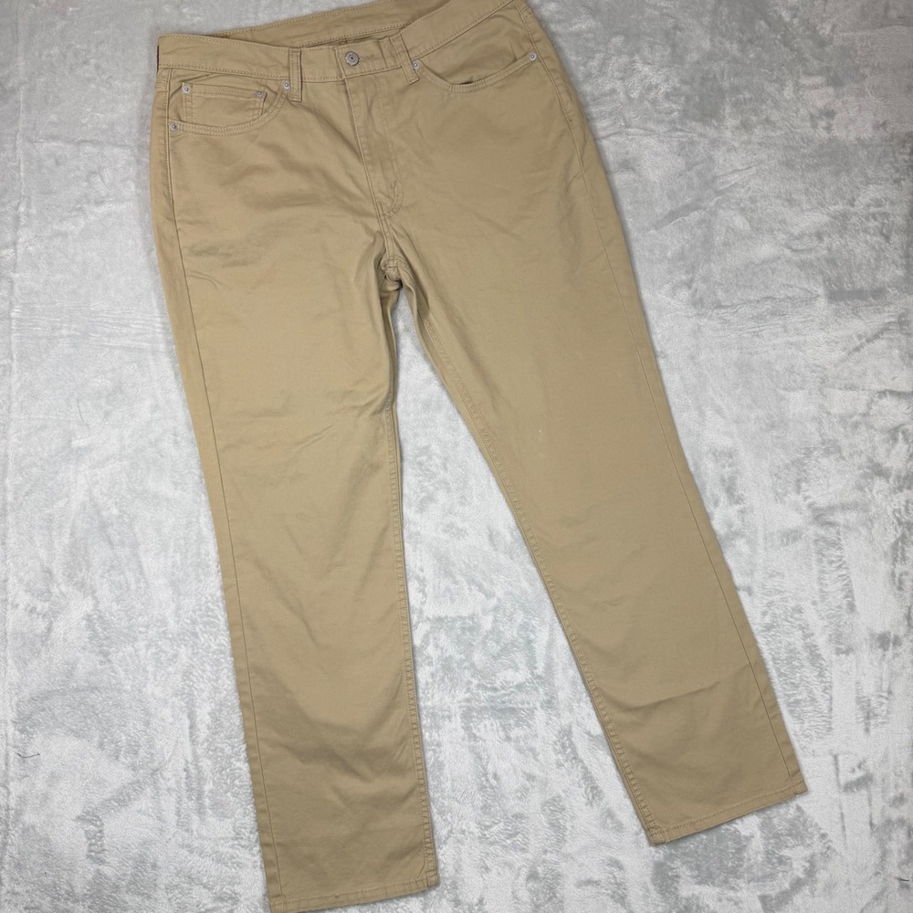 Levis 514 Straight Fit Khaki Pants Mens 36x32 Tan Twill Chinos 00514-1865